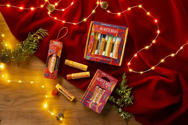Burt's Bees Kissable Color Holiday Gift Set, 3 Lip Shimmers in Gift Box, Warm Collection in Peony, Fig and Rhubarb - Image 5